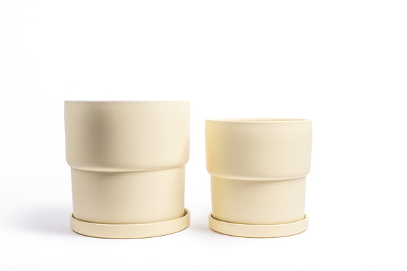 4.5" & 6.25" Paired Set - Gemstone Calyx Pots with Water Saucers