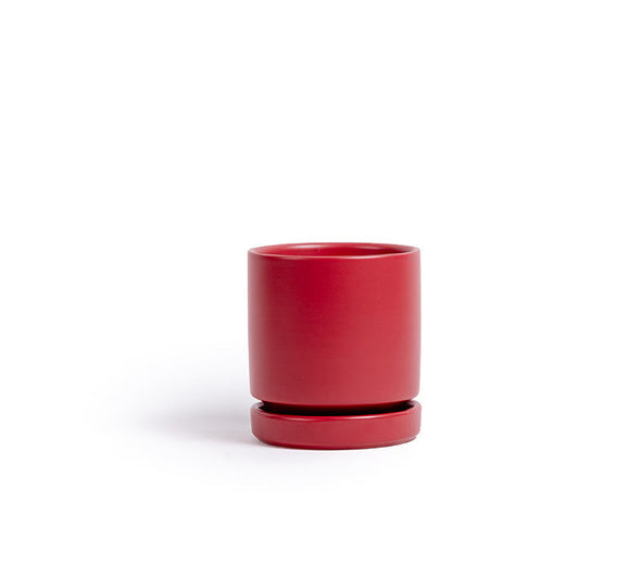 Limited Release - 8.5" Gemstone Cylinder Pot with Water Saucer