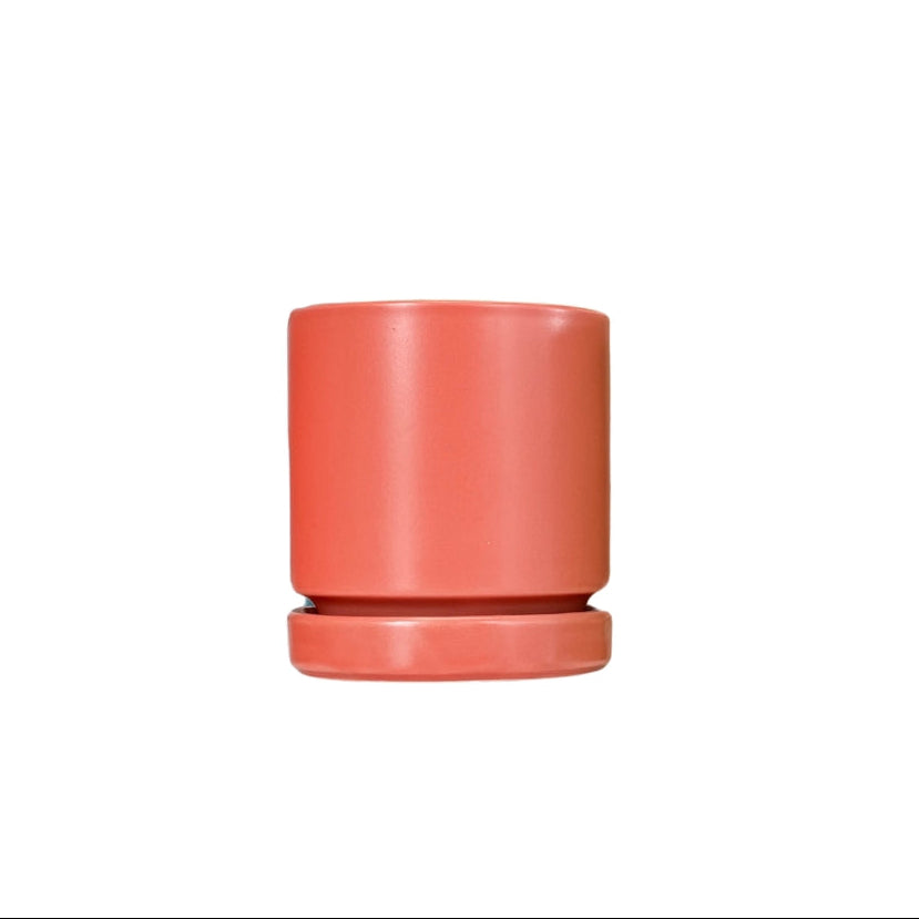 12.5" Gemstone Cylinder Pot with Water Saucer