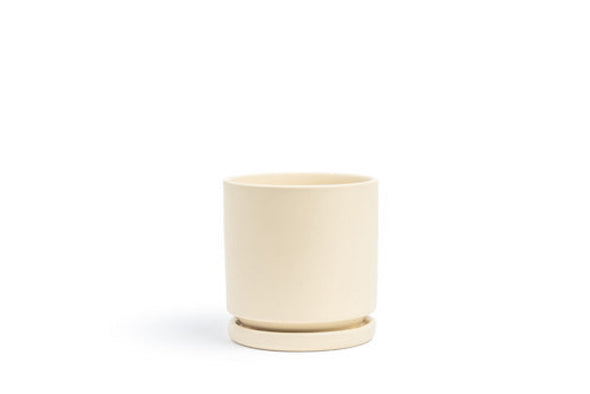 4.5" White Gemstone Cylinder Pot