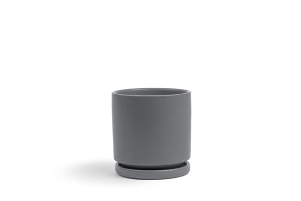 10.5" White Gemstone Cylinder Pot