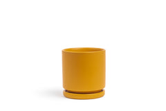 10.5" Mustard Gemstone Cylinder Pot