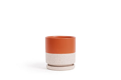 Limited Release - 6.5" Gemstone Cylinder Pot with Water Saucer