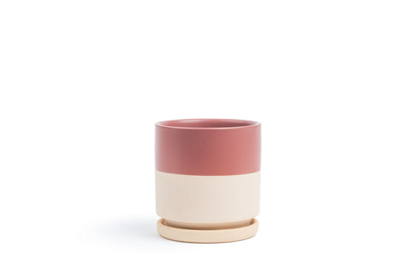 10.5" White Gemstone Cylinder Pot