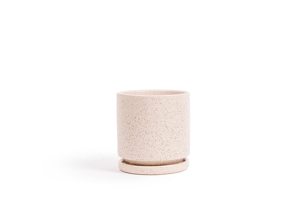 4.5" White Gemstone Cylinder Pot